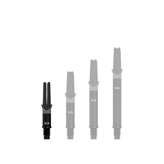 Zu sehen ist ein einzelner, schwarzer Dartshaft ohne Kappen in gerader Ausführung. Die Datei heißt L-Style_L-Shafts_Silent_Straight_Schwarz_OhneKappen_26mm_1.