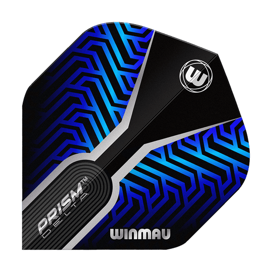 Voli standard Winmau Prism Delta Blue n. 2 Hier zu sehen sind die Winmau Prism Delta Blue No2 Standard Flights. Die Dart Flights verfügen über ein auffälliges blau-schwarzes Muster.