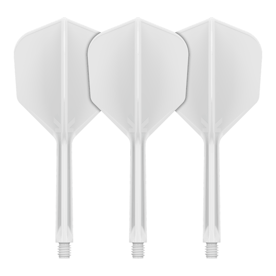 Target K-Flex No6 Flight System - Bianco Dieses Bild zeigt das Flight-System Target K-Flex No6 in Weiß mit einer Länge von 33 mm. Das Produkt dient als Ersatzteil für Dartpfeile.