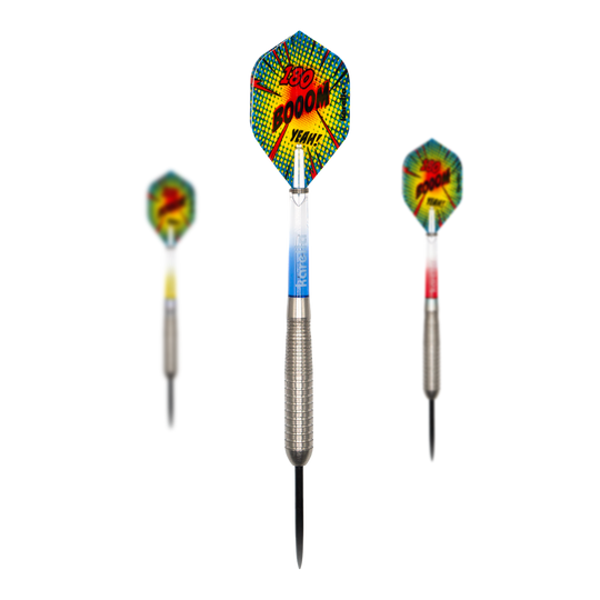 Freccette in acciaio Karella Comic Line CL-4 - 23 g Zu sehen ist ein Set der Karella Comic Line CL-4 Steeldarts - 23g. Das Set eignet sich für Einsteiger und fortgeschrittene Spieler.