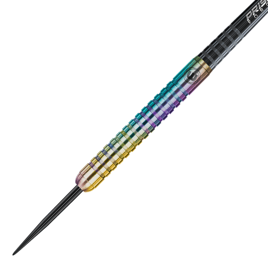 Freccette in acciaio Winmau Foxfire Urban Das Bild zeigt einen Winmau Foxfire Urban Steeldart. Der Dartpfeil hat einen schillernden, mehrfarbigen Schaft mit Rillen für besseren Halt.