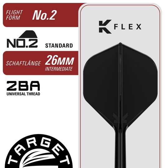 Target Japan Black Marque Blaze Swiss Point Steeldarts - 23g ist auf diesem Bild zu sehen. Edles Dart-Set in Schwarz für professionelle Spieler.