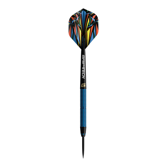 Freccette in acciaio al tungsteno blu GOAT Athlete Auf diesem Bild sind die GOAT Athlete Black Tungsten Steeldarts abgebildet. Diese Darts bestehen aus hochwertigem Tungsten.