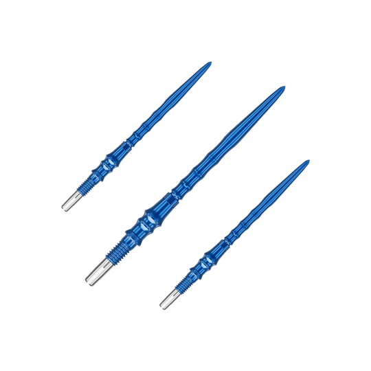 Punte per freccette Target Japan Premium Swiss Point - Blu Hier ist ein Set aus blauen Dartspitzen abgebildet. Die Spitzen haben eine Länge von 35 mm.