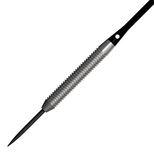 Bulls NL Lightning Freccette in acciaio arancioni Das Bild zeigt einen Bulls NL Lightning Orange Steeldart. Der Dart hat eine metallische, gerillte Oberfläche und eine scharfe Spitze.