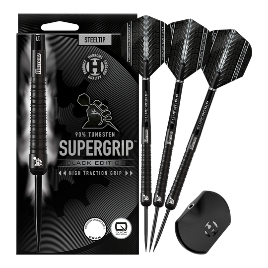 Freccette in acciaio Harrows Supergrip 90 Black Edition Quick Point Freccette in acciaio Harrows Supergrip 90 Black Edition Quick Point