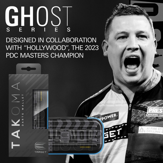 Custodia per freccette Chris Dobey della serie Ghost di Takoma Zu sehen ist das Dartcase der Takoma Ghost Series Chris Dobey. Das Produkt wurde für Darts-Fans gestaltet und ist hochwertig verarbeitet.
