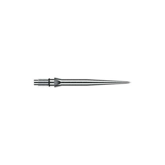 Winmau Switch Point Punte per freccette in acciaio liscio - Effetto argento Zu sehen sind Winmau Switch Point Smooth Silver Effect Steeldartspitzen mit 26 mm Länge. Die Spitzen sind silberfarben und glänzend ausgeführt.