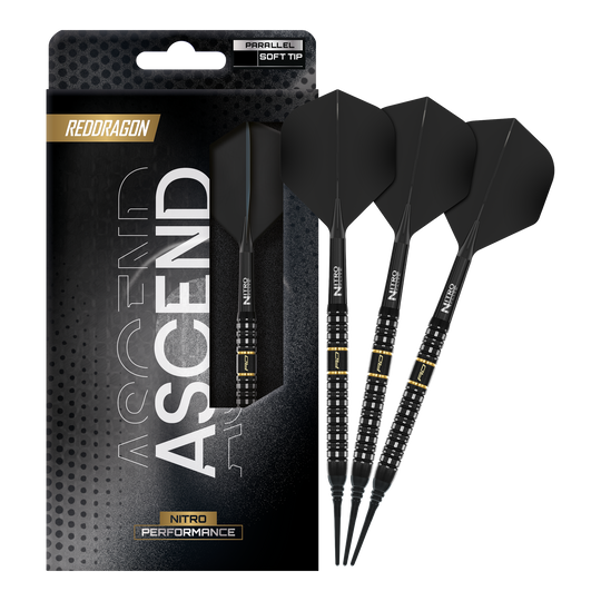 Freccette morbide parallele Red Dragon Ascend - 20 g Abgebildet sind Red Dragon Ascend Parallel Softdarts - 20g. Die Darts sind für Präzision beim Spiel konzipiert.