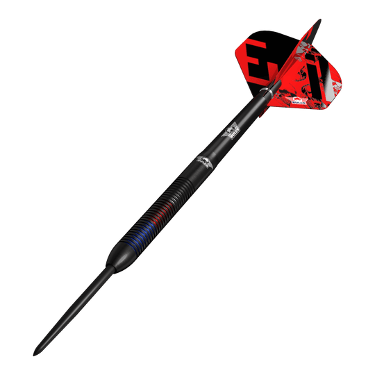 Zu sehen sind die Bulls NL Karel Sedlacek E2 Steeldarts mit 24 Gramm. Das Produkt wird aus einer anderen Perspektive dargestellt.