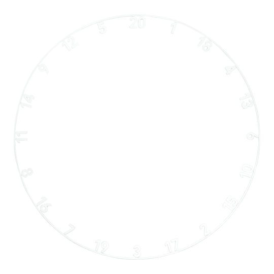 Bersaglio per freccette in acciaio Precise 180 Endorphine con anello numerato - Bianco classico Abgebildet ist das Precise 180 Endorphine Steeldartboard mit Nummernring in Weiß. Das Produkt eignet sich ideal für Dartspieler aller Leistungsstufen.