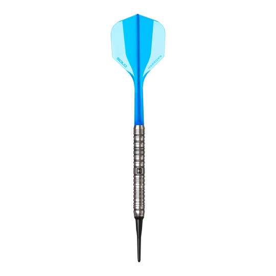 Harrows Flux Softdarts - 20g Harrows Flux Softdarts mit 20g Gewicht sind dargestellt. Die Darts sind schlank und sportlich designt.