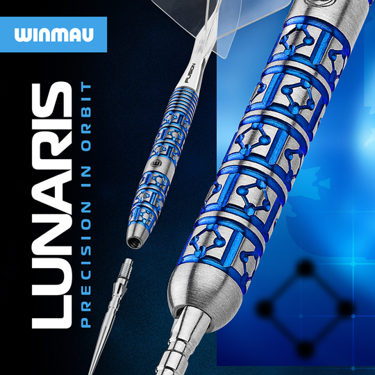 Freccette in acciaio Winmau Lunaris Tapered Switch Point Abgebildet sind die Winmau Lunaris Tapered Switch Point Steeldarts. Sie zeichnen sich durch eine besondere Form und hochwertige Verarbeitung aus.