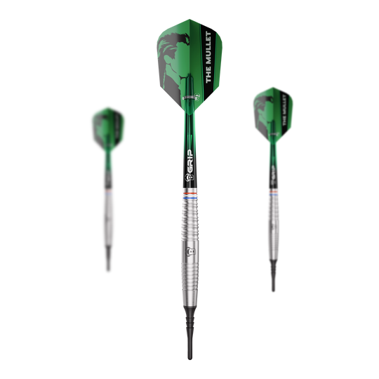 Freccette morbide Bulls Danny Jansen - 20 g Das Bild stellt ein Set der Bulls Danny Jansen Softdarts mit 20g dar. Ideal für Dartspieler, die leichte Softdarts bevorzugen.