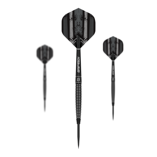 Dardi in acciaio a siluro GOAT Sprocket MKII Zu sehen ist ein Set der GOAT Sprocket MKII Torpedo Steeldarts. Das Dart-Set überzeugt durch Qualität und Langlebigkeit.