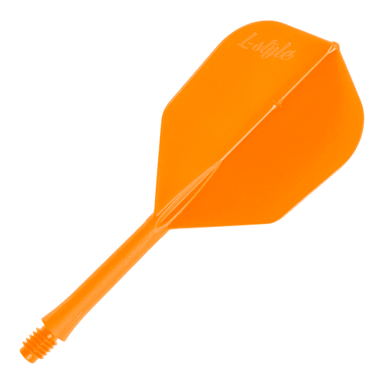 BarFlights stile L 2BA L3 - 260 Ein Einzelstück eines BarFlight Dartflugs in Neonorange ist abgebildet. Das Produkt ist für Dartpfeile geeignet.