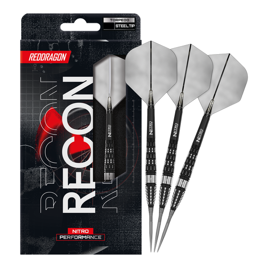 Dardi in acciaio Red Dragon Recon Siluro Auf dem Bild ist ein vollständiger Satz Red Dragon Recon Torpedo Steeldarts dargestellt. Diese Steeldarts sind speziell für präzises Spielen entwickelt.