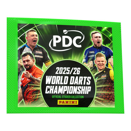 Panini PDC World Darts Championship 2025/26 - Pacchetto adesivi Panini PDC World Darts Championship 2025/26 - Sticker Pack. Dieses Stickerpaket ist Teil der offiziellen Panini-Sammelkollektion.