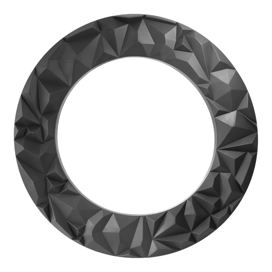 Bersaglio per freccette 3D Subterra di precisione a 180° - Grafite Hier ist das Precise 180 3D Dartboard Surround Subterra - Graphite abgebildet. Das Produkt bietet Schutz für die Wand hinter dem Dartboard.