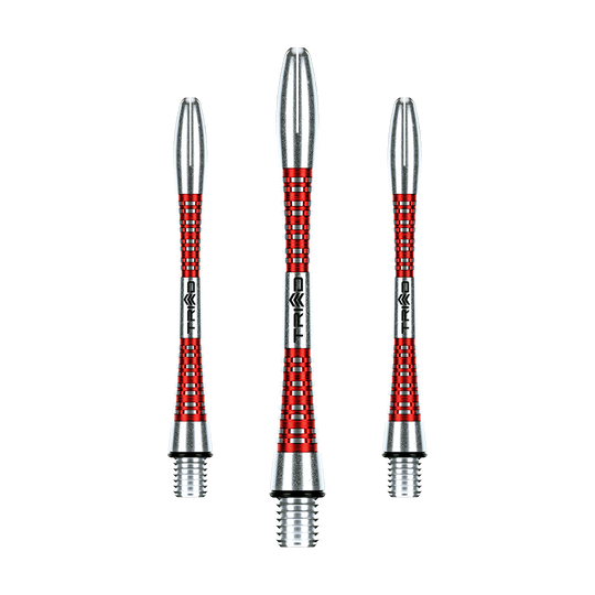 7013-202_Winmau_Triad_Aluminium_Shafts_Rot_46mm_1 Ein Winmau Triad Aluminium Shaft in Rot ist abgebildet.