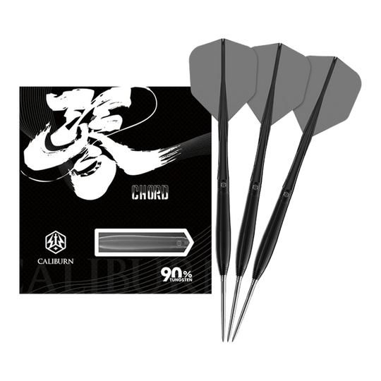 Freccette in acciaio Caliburn Chord C3 - 22,5 g Abgebildet sind die Caliburn Chord C3 Steeldarts mit 22,5 Gramm in voller Ansicht. Diese Darts bieten eine gute Balance und Kontrolle.
