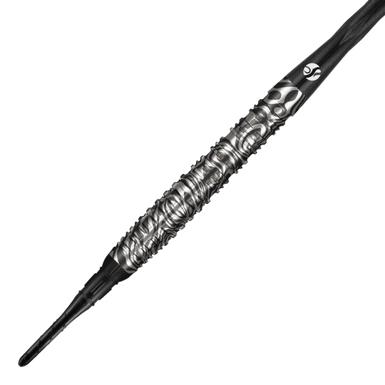 Hier sind die Shot Alchemy Runstel Softdarts mit 20 Gramm zu sehen. Das Produkt wird aus einer anderen Perspektive dargestellt.