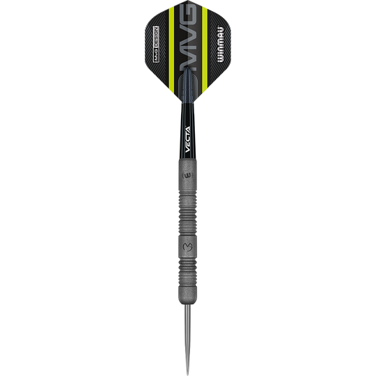 1468_Winmau_Michael_Van_Gerwen_Exact_Steeldarts_12rqCCLPjfpflh Winmau Michael Van Gerwen Exact Steeldarts einzeln dargestellt. Die Barrels sind mit markanten Rillen versehen.