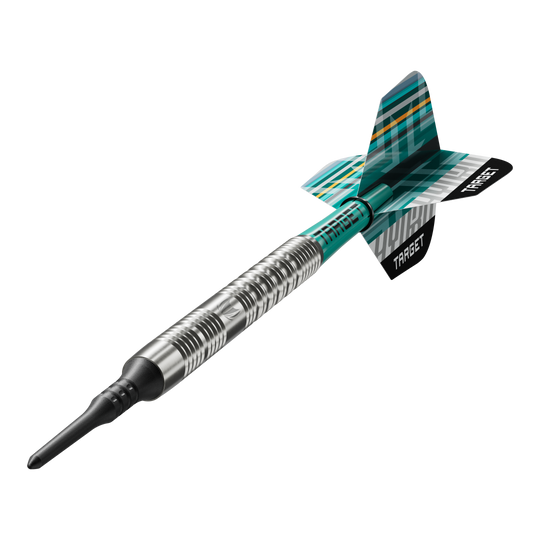 Target Hydro 12 freccette morbide Hier sieht man die Target Hydro 12 Softdarts. Sie eignen sich gut für Freizeit und Wettkampf.