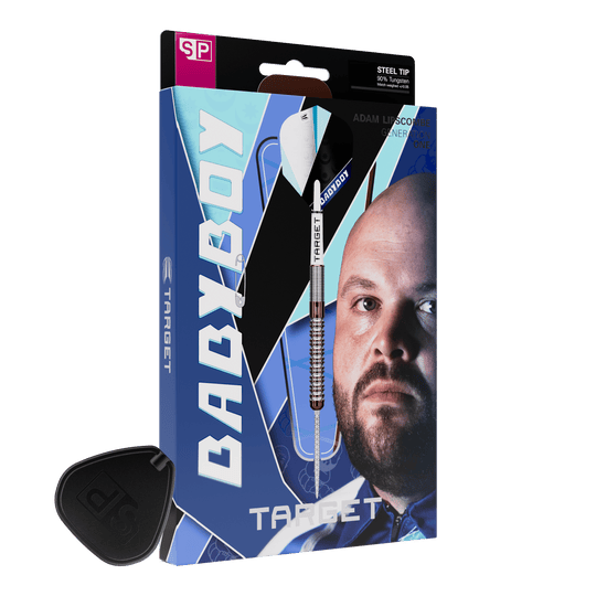 Zu sehen sind die Target Adam Lipscombe Swiss Points Steeldarts. Diese Darts zeichnen sich durch ein modernes Design aus.