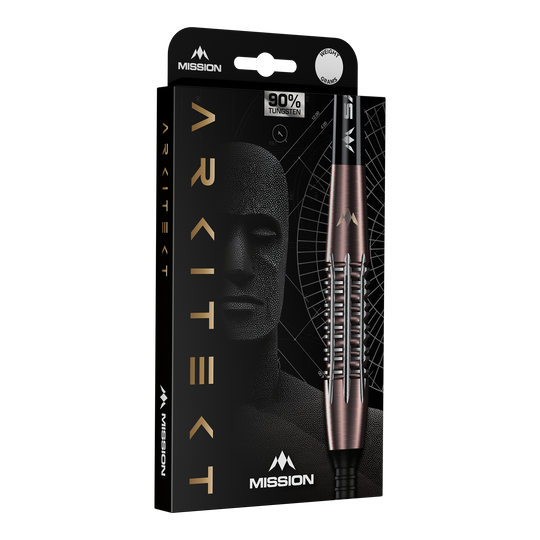 Mission Arkitekt Bronzo Silice PVD Steeldarts - 23,5 g Abgebildet ist Mission Arkitekt Bronze Silika PVD Steeldarts - 23,5g. Die Darts besitzen ein glänzendes bronzenes Finish.