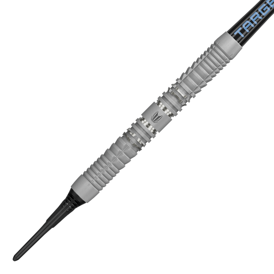 Target Cryo 12 freccette morbide Auf dem Bild sind die Target Cryo 12 Softdarts zu sehen. Sie werden aus einer anderen Perspektive präsentiert.