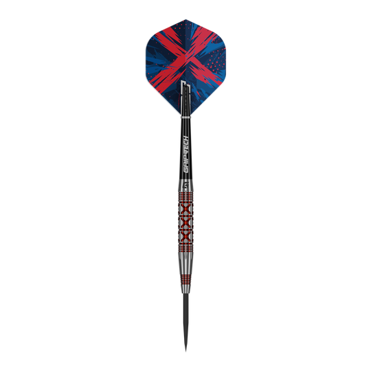 GOAT colpisce Steeldarts Abgebildet ist einer der GOAT Strikes Steeldarts. Der Dart ist schlank und aus Metall gefertigt.