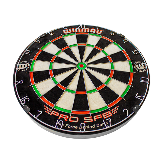 1602_Winmau_Pro_SFB_Dartboard_2 Winmau Pro SFB Dartboard aus Frontalansicht. Die Boardaufteilung ist deutlich dargestell.