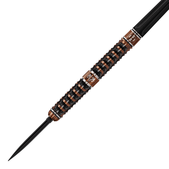 Freccette in acciaio Harrows Tungsten Trinity Quick Point Harrows Wolfram Trinity Quick Point Steeldarts sind auf diesem Bild abgebildet. Diese Steeldarts sind für präzises Dartspiel konzipiert.