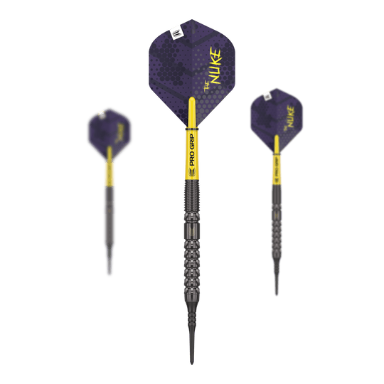 Freccette morbide Target Luke Littler GEN1 - 19 g Das Bild zeigt ein Set von Softdarts. Der Dateiname ist '210324_Target_Luke_Littler_GEN1_Softdarts_1Set_(1)'.