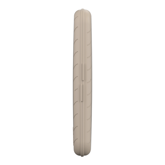 Custodia per freccette Harrows Slimcase Das Bild zeigt eine schlanke, steingraue Darttasche von der Seite. Die Oberfläche ist leicht strukturiert und die Tasche ist fest verschlossen.