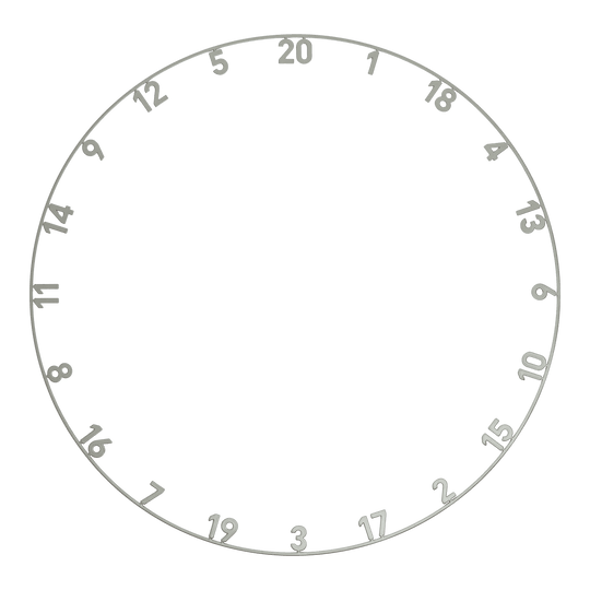Anello con numero laser tagliato Precise 180 OnePiece Auf dem Foto ist ein lasergeschnittener Zahlenring in der Farbe Nordic Grey abgebildet. Es handelt sich um die Datei ONE1012_Precise180_OnePiece_Lasercut_Zahlenring_NordicGrey_1.