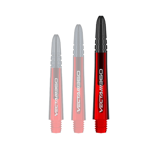 Aste Winmau Vecta Blade 360 - Rosse Dieses Bild zeigt einen roten Dart-Schaft mit dem Namen 7025-219_Winmau_Vecta_Blade360_Shafts_Rot_40mm_1. Das Produkt ist 40 mm lang und hat ein schlichtes Design.
