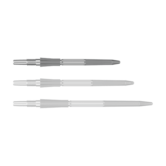 Punte per freccette Target Elysian Archetype 43 Swiss Point in acciaio - Argento Abgebildet ist eine silberne SwissPoint Dartspitze, 30 mm lang. Die Spitze stammt vermutlich von Target Elysian Archetype 43.