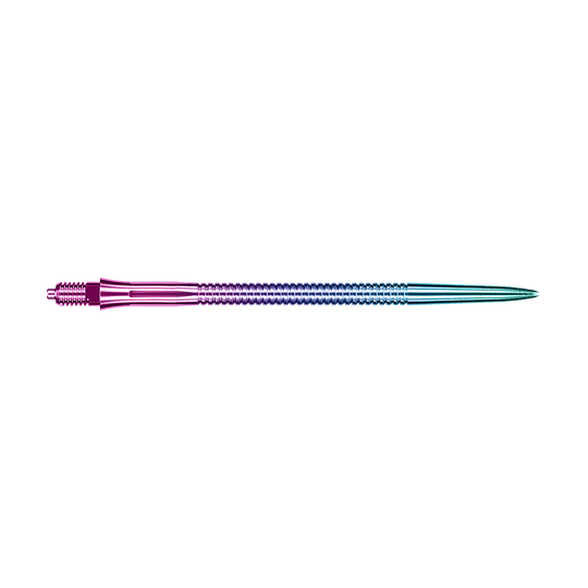 Punte per freccette Caliburn EZ-EVO - Scanalate - Arcobaleno Gezeigt werden Caliburn EZ-EVO Dartspitzen mit Rillen im Rainbow-Design, 45 mm Länge. Das Set enthält Dartspitzen mit auffälligen Regenbogenfarben.