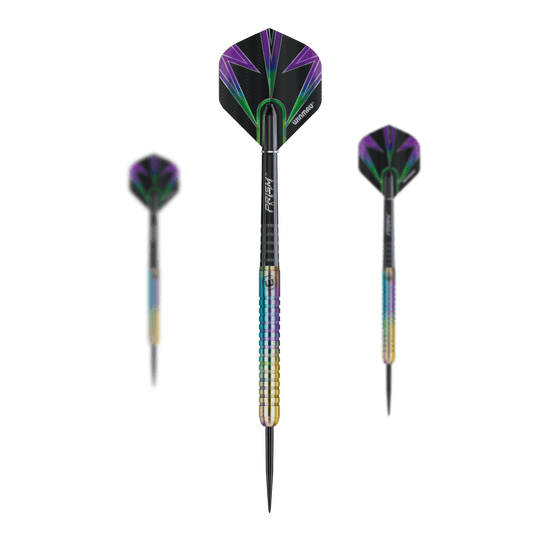 Freccette in acciaio Winmau Foxfire Urban Ein Set der Winmau Foxfire Urban Steeldarts ist hier abgebildet. Das Produkt besteht aus mehreren Darts.