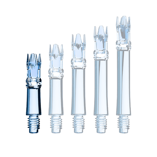 Alberi di ricambio per sistema L-Style - Blu trasparente Eine transparente blaue Ersatzshaft ist im Bild. Die Shaft wird als Einzelstück gezeigt.