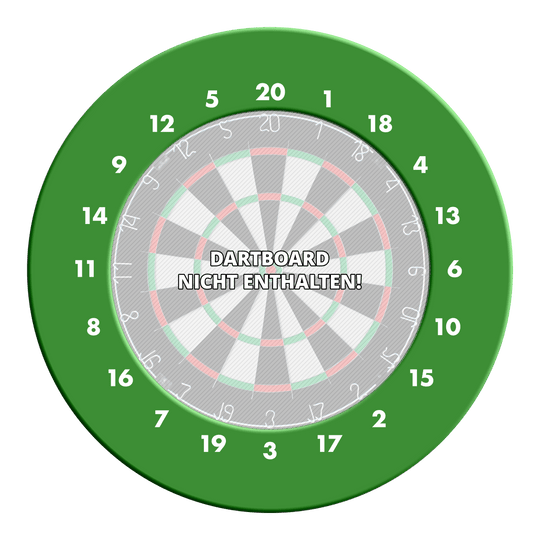 Cornice per bersaglio per freccette con numeri HD - Colori personalizzati Abgebildet ist ein Dartboard Surround in Grün ohne Logo. Es handelt sich um eine schlichte Umrandung für eine Dartscheibe.