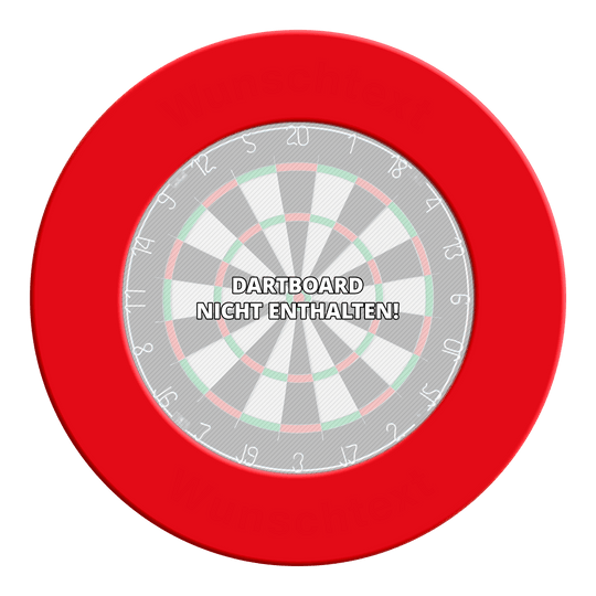 Das Bild zeigt vermutlich ein Dartboard-Surround in Rot. Das Surround schützt die Wand vor verirrten Darts und sorgt für ein professionelles Aussehen.