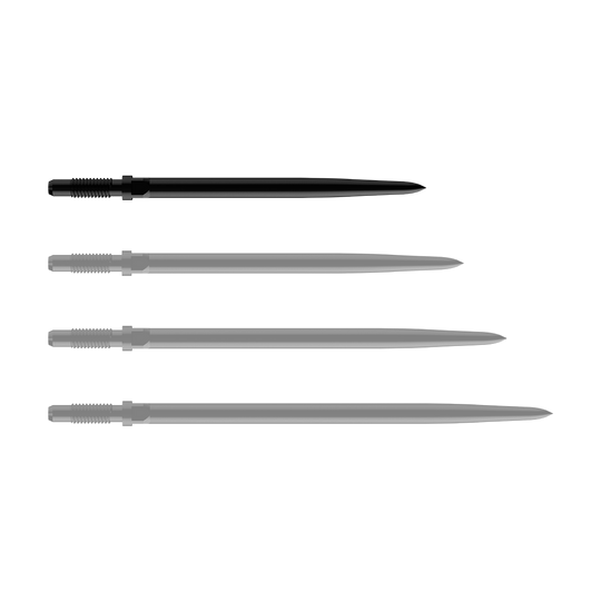 Punte per freccette convertibili Bulls NL - Lisce - Nere Gezeigt sind BullsNL Convertible Points Smooth in Schwarz mit einer Länge von 32 mm. Die Produktspitzen sind einzeln zu sehen.