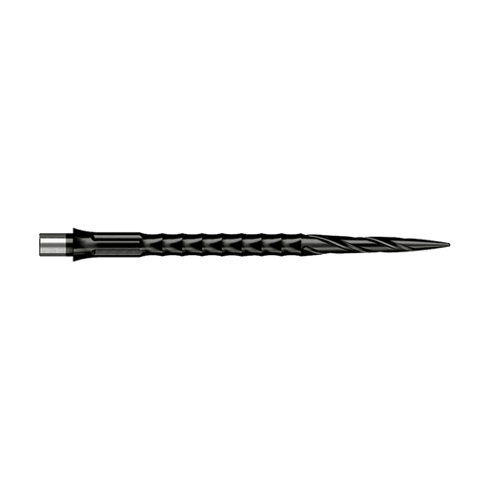 Punte per freccette in acciaio Caliburn System - Spiro - No Lip - Nero Abgebildet ist ein Produkt mit dem Dateinamen EVO033_Caliburn_Evo_System_Steeldartspitzen_Spiro_NoLip_Black_40mm_2. Es handelt sich vermutlich um Steeldartspitzen in schwarzer Ausführung.