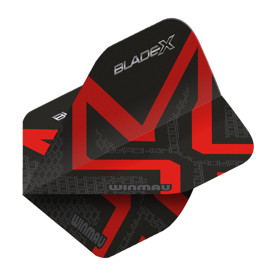 Alette standard Winmau Prism Delta Blade X Metallic Red No2 Hier sieht man den Winmau Prism Delta Blade X Metallic Red No2 Standard Flight. Das Produkt ist rot und wird für Dartpfeile verwendet.