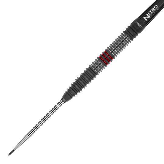 Das Bild zeigt die Red Dragon Jonny Clayton Hireath Switch Point Steeldarts. Sie sind speziell für Präzision und Spielkomfort konzipiert.