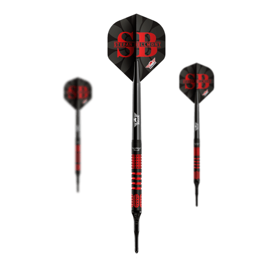 Bulls NL Stefan Bellmont 90 freccette morbide - 20 g Hier ist ein Set der Bulls NL Stefan Bellmont 90 Softdarts - 20g zu sehen. Das Set wurde für professionelle Dartspieler entwickelt.