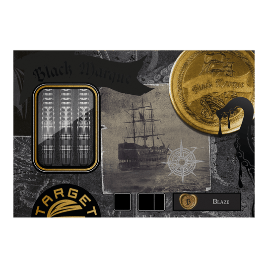 Freccette morbide Target Black Marque Blaze - 18 g Dies ist ein Bild der Target Black Marque Blaze Softdarts - 18g. Die Softdarts bieten eine hochwertige Verarbeitung.